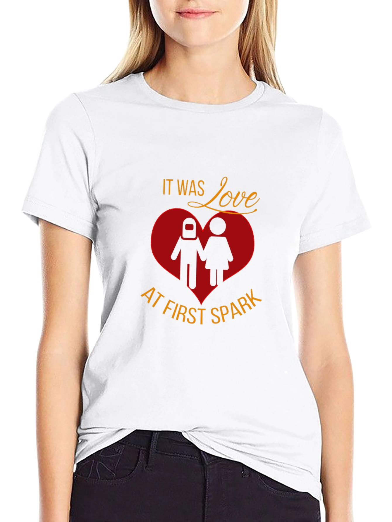 Welder Romance Black T-Shirt - It Was Love At First Spark!