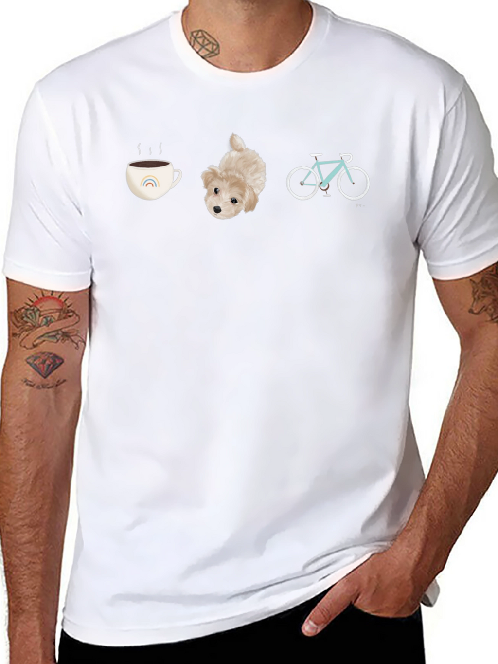 Coffee Dog & Bike Graphic Tee