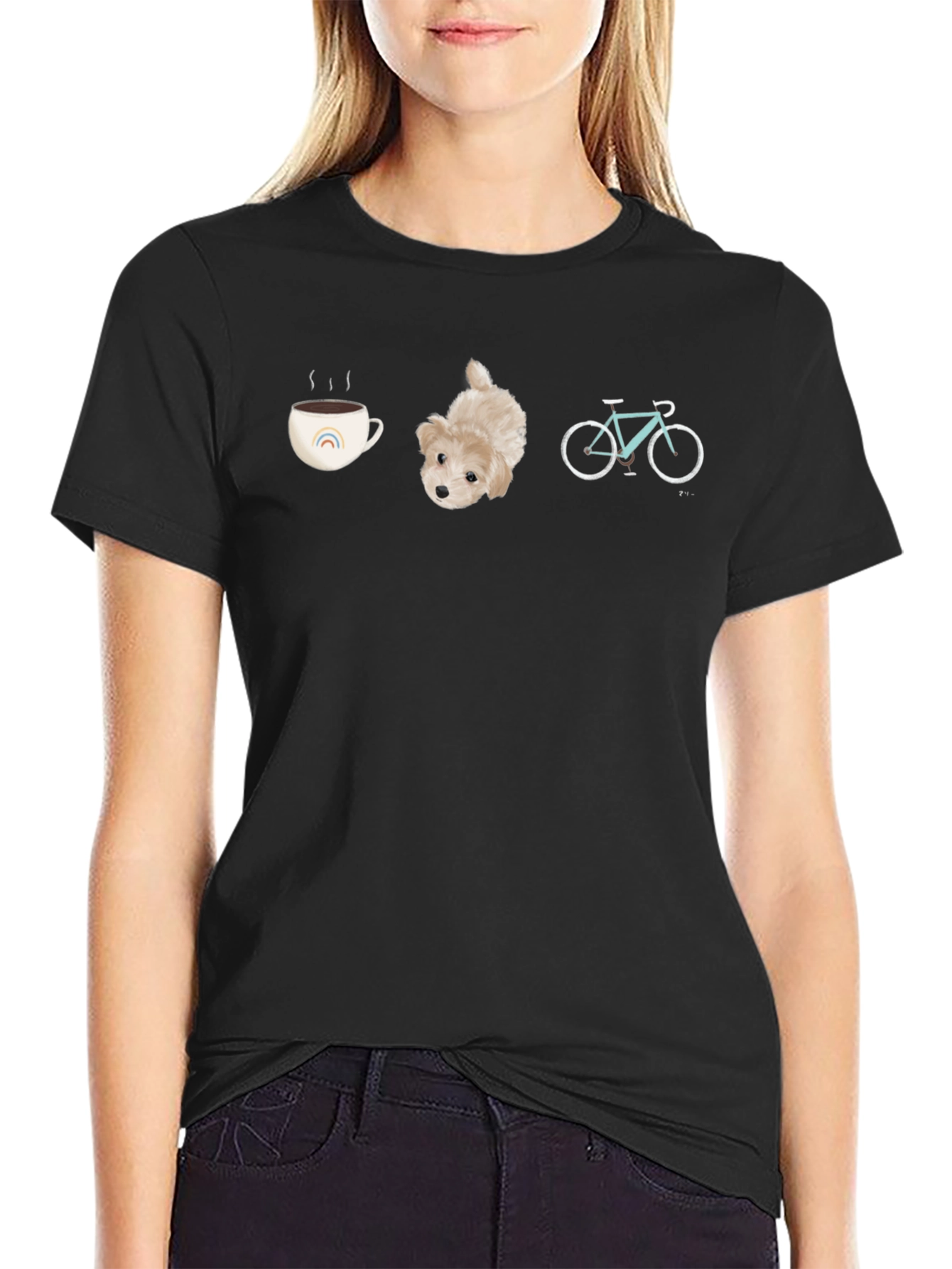 Coffee Dog & Bike Graphic Tee