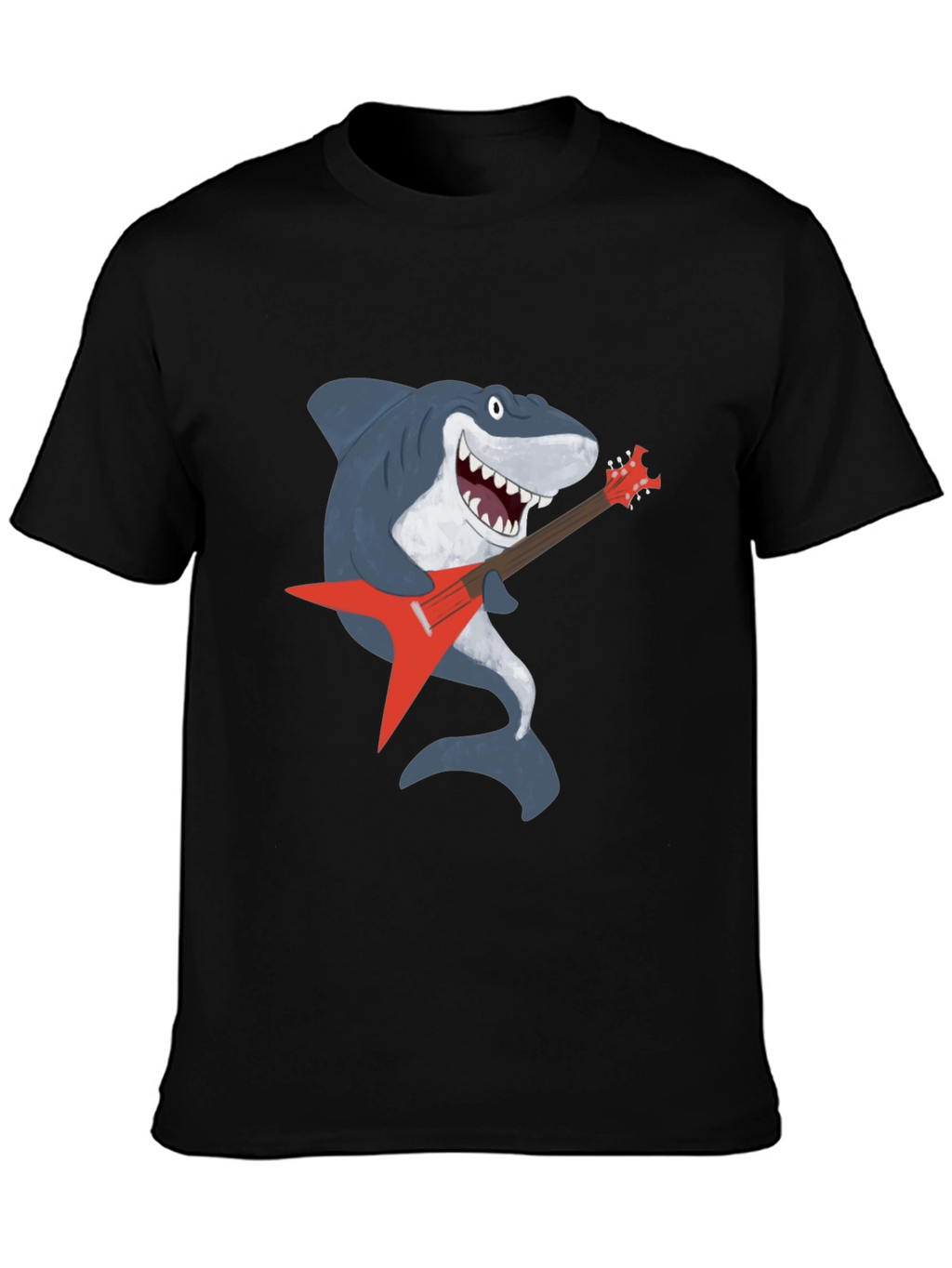 Shark Rocking Guitar Graphic Tee