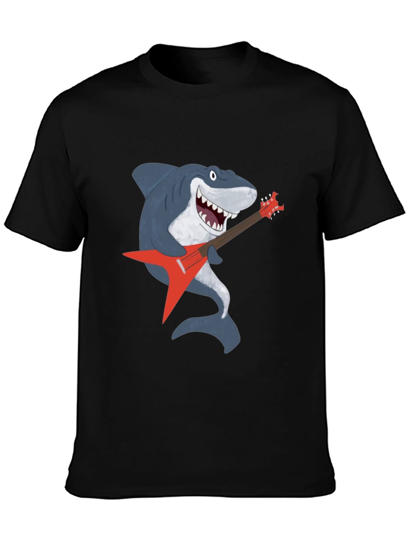 Shark Rocking Guitar Graphic Tee