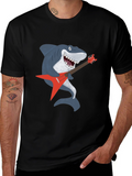 Shark Rocking Guitar Graphic Tee