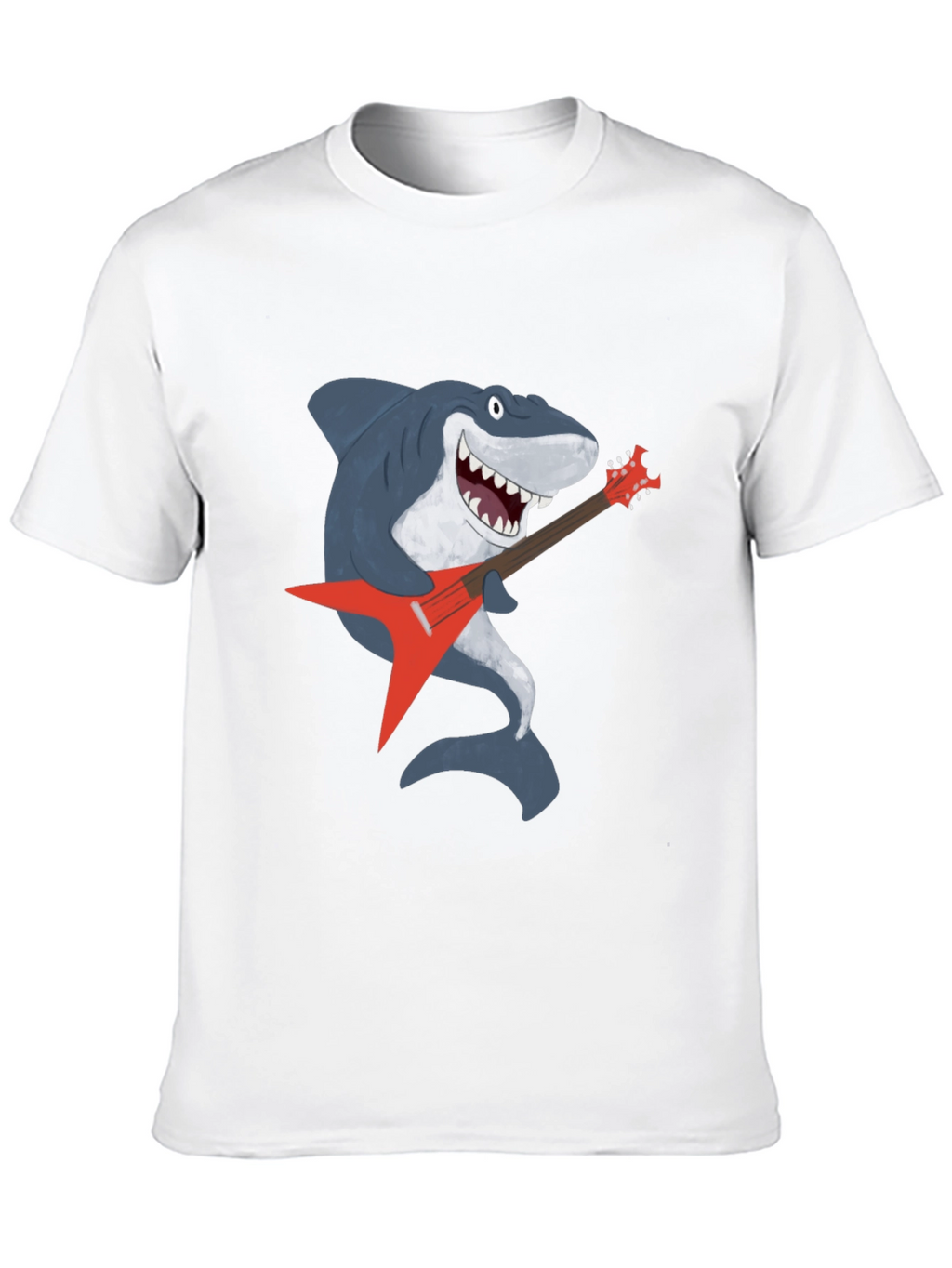 Shark Rocking Guitar Graphic Tee