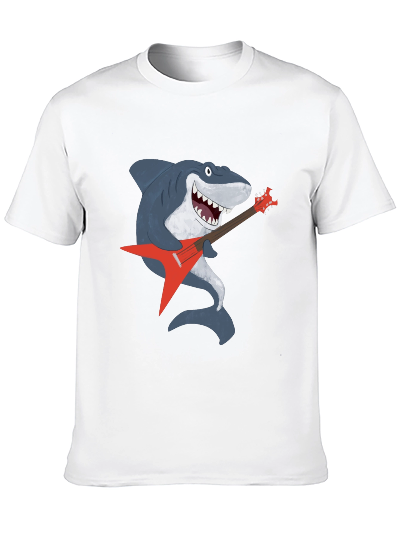 Shark Rocking Guitar Graphic Tee