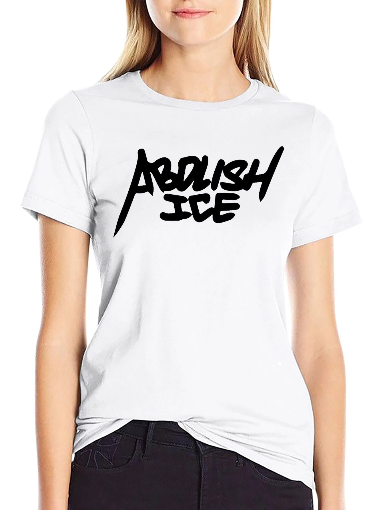 Abolish ICE Graphic Tee - Black Crew Neck