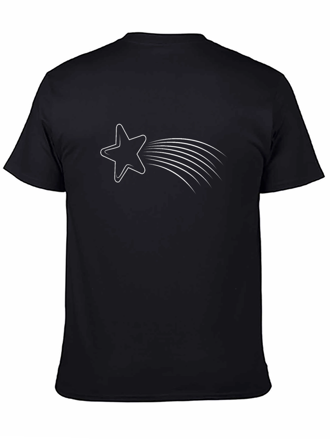 Black Graphic Tee - Shooting Star Design