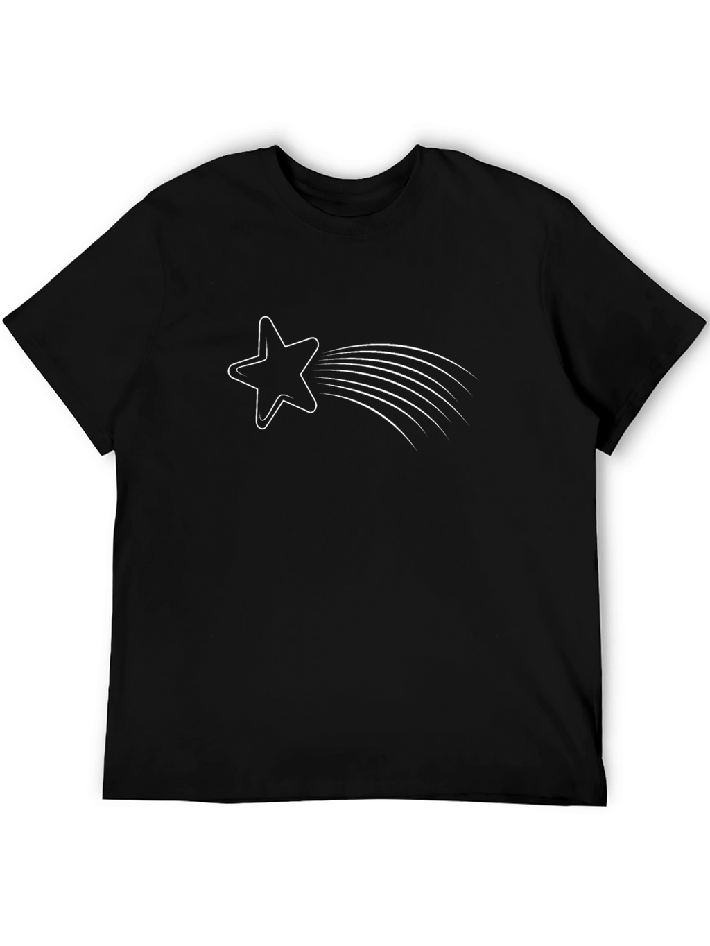 Black Graphic Tee - Shooting Star Design