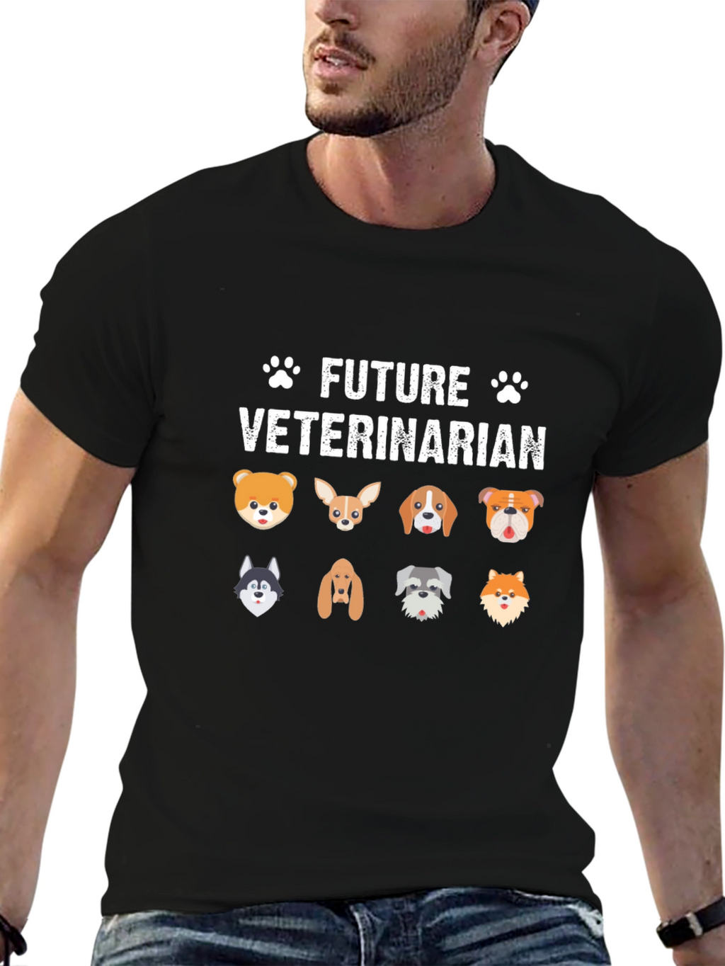 Future Veterinarian Dog Lover Black T-Shirt