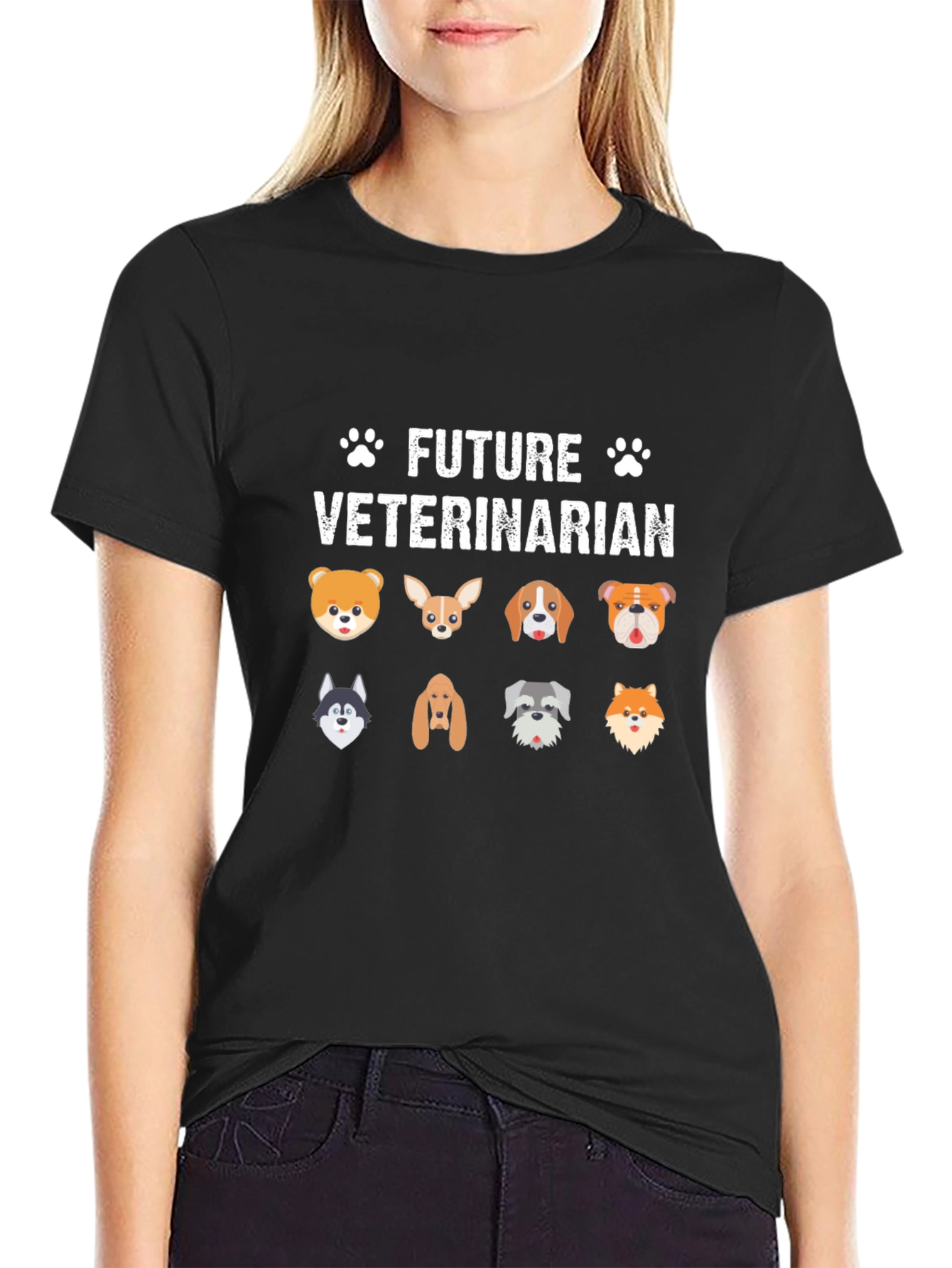 Future Veterinarian Dog Lover Black T-Shirt