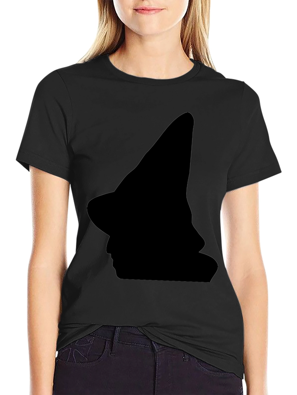 Witch Silhouette Black T-Shirt - Halloween Style
