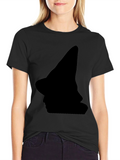 Witch Silhouette Black T-Shirt - Halloween Style