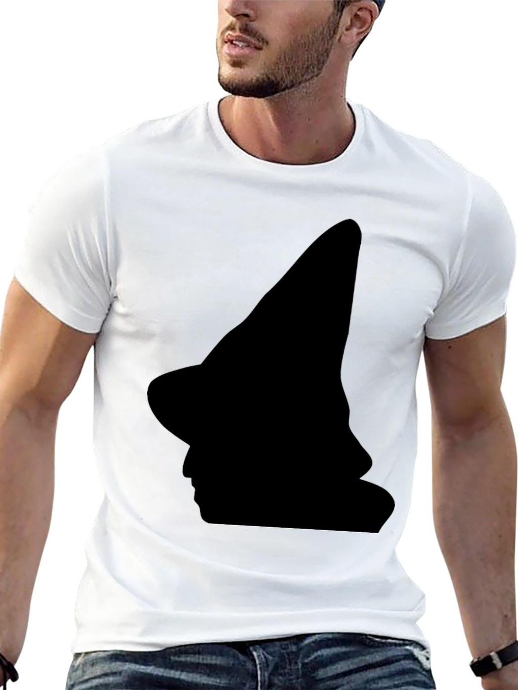 Witch Silhouette Black T-Shirt - Halloween Style