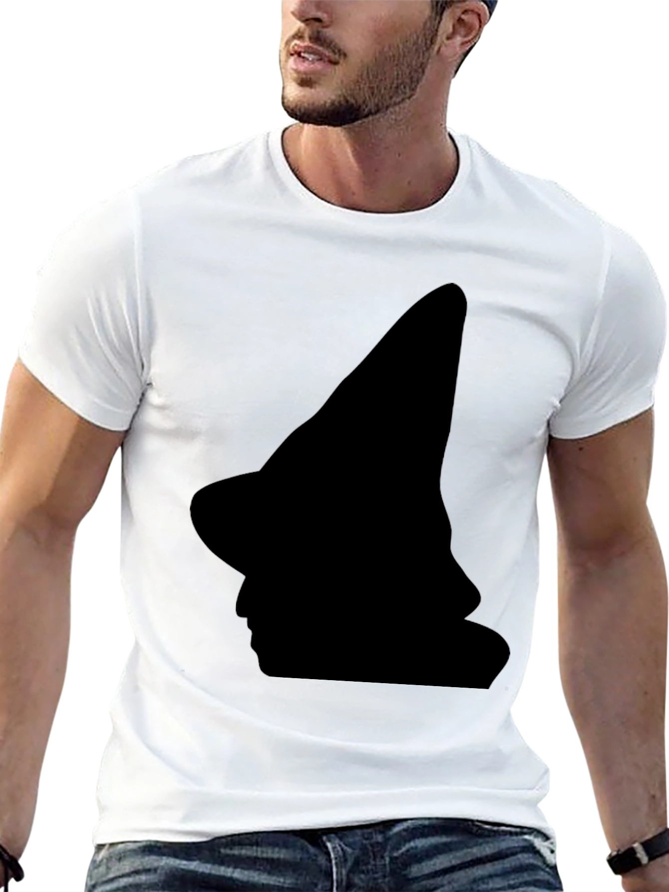 Witch Silhouette Black T-Shirt - Halloween Style