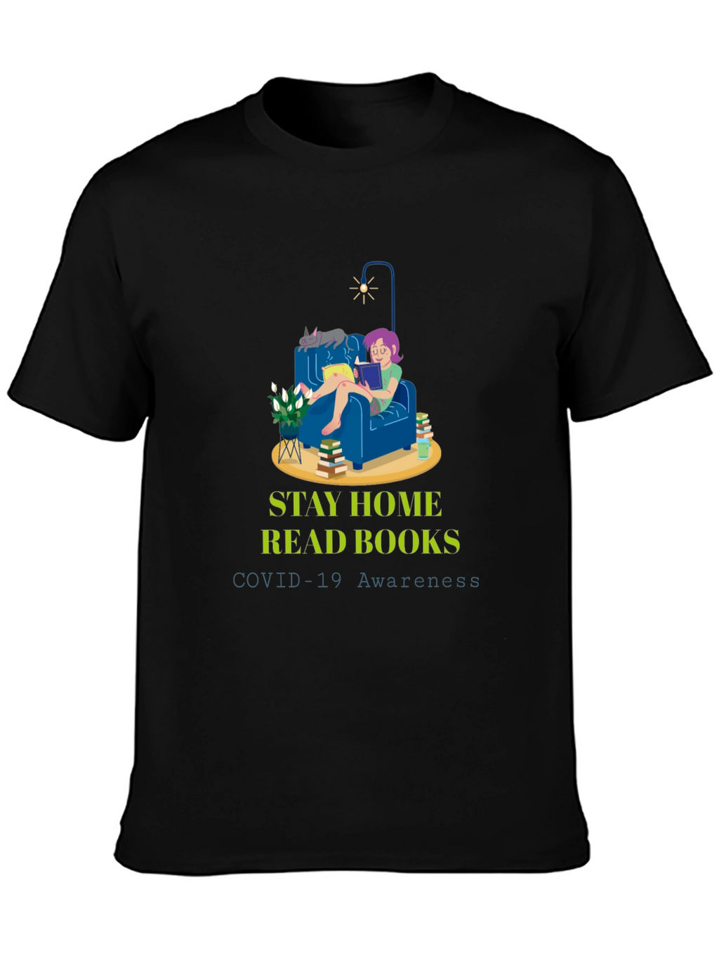 Stay Home & Read T-Shirt - COVID-19 Awareness