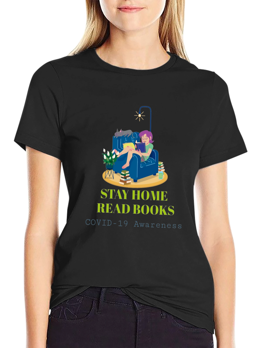 Stay Home & Read T-Shirt - COVID-19 Awareness