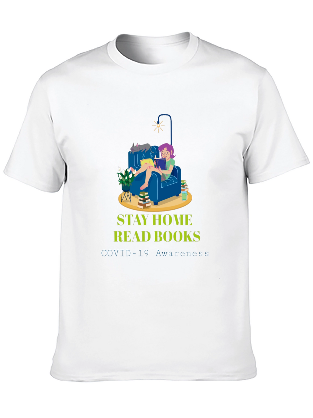 Stay Home & Read T-Shirt - COVID-19 Awareness