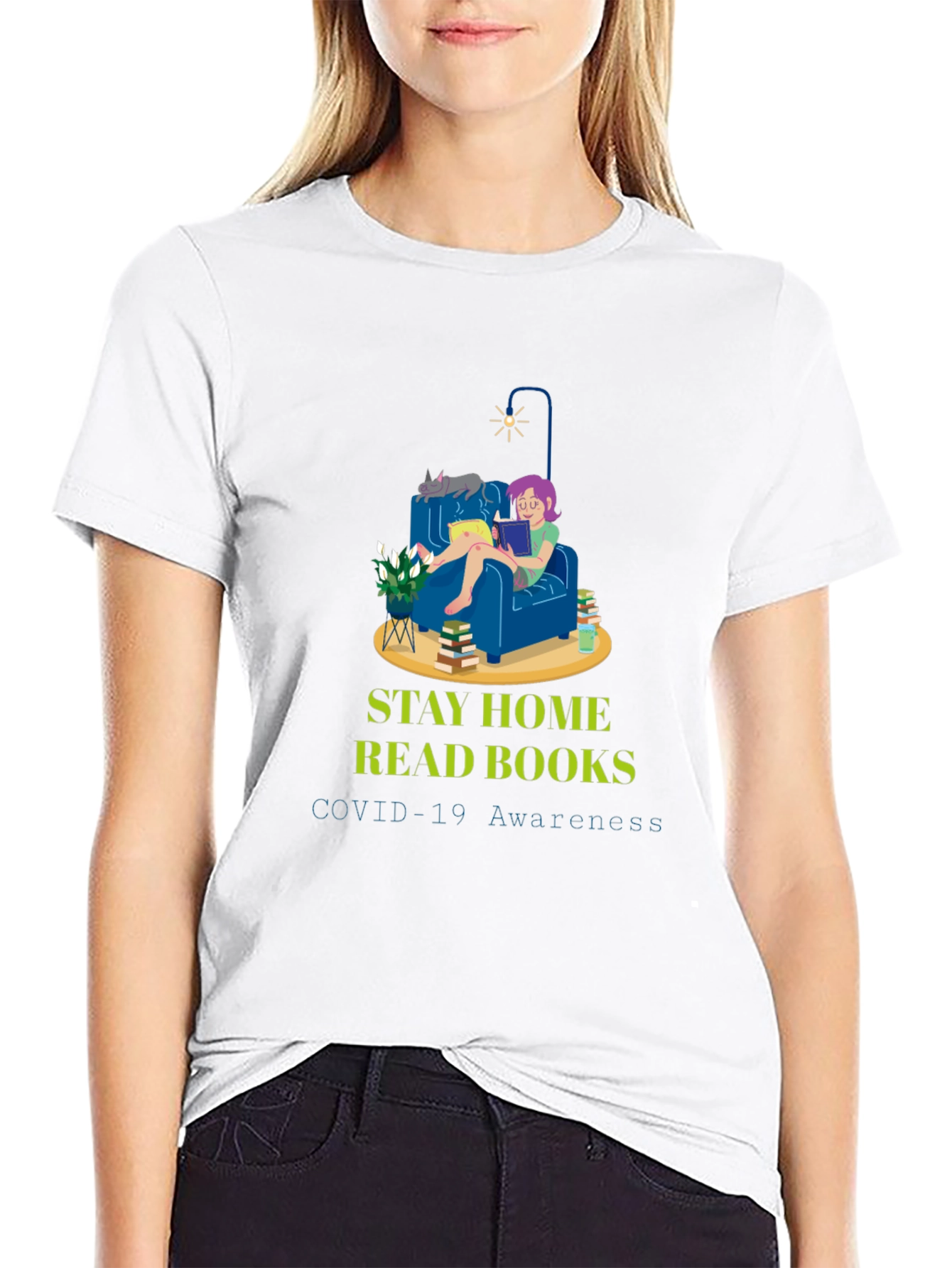Stay Home & Read T-Shirt - COVID-19 Awareness