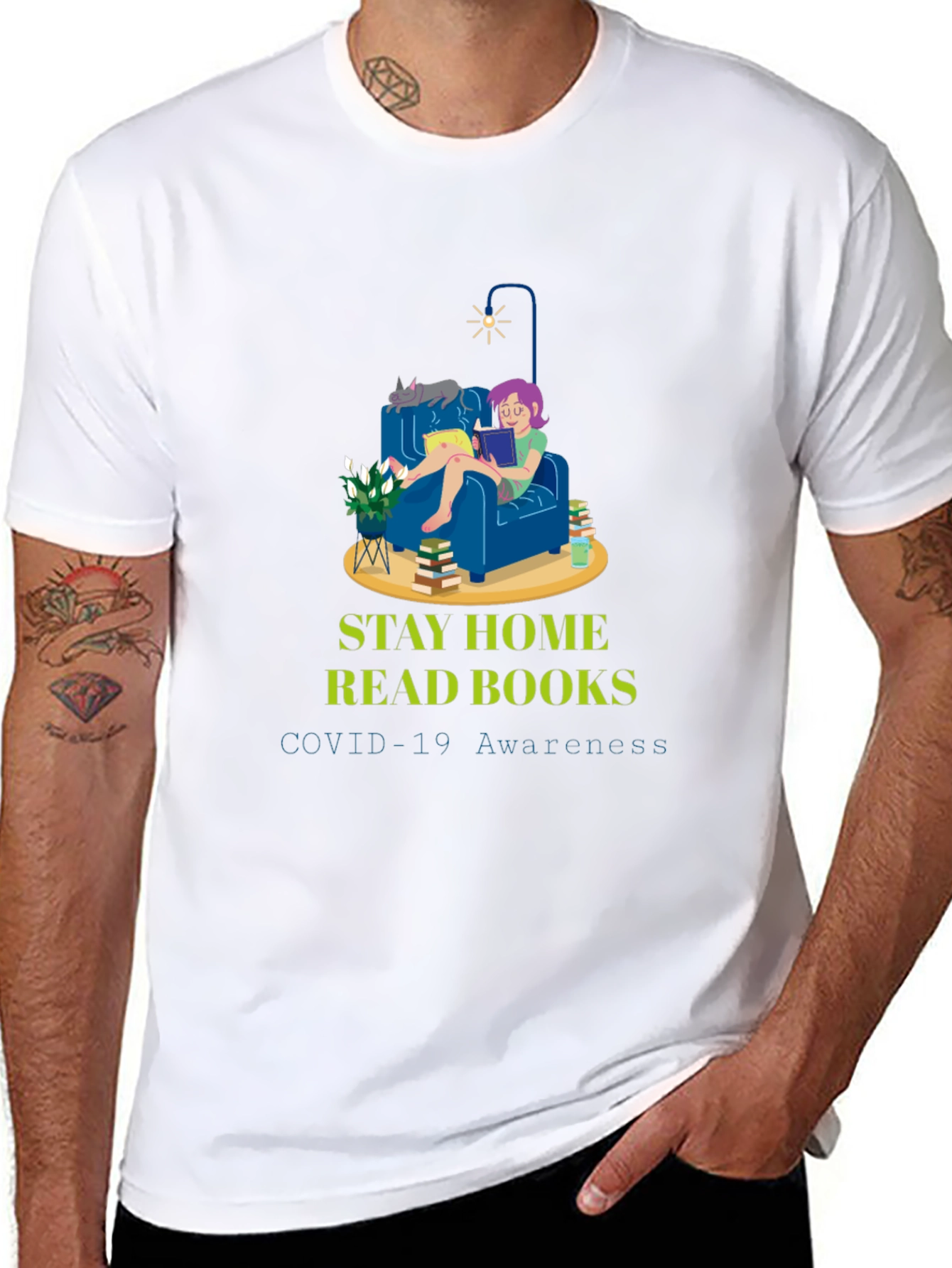 Stay Home & Read T-Shirt - COVID-19 Awareness