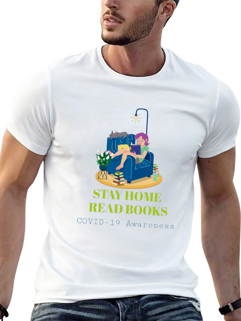 Stay Home & Read T-Shirt - COVID-19 Awareness