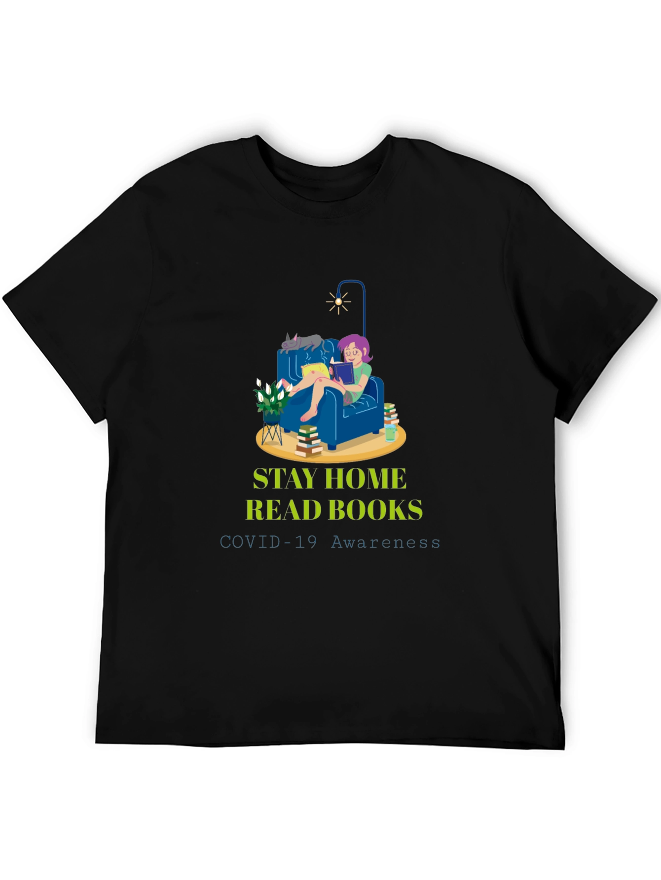 Stay Home & Read T-Shirt - COVID-19 Awareness