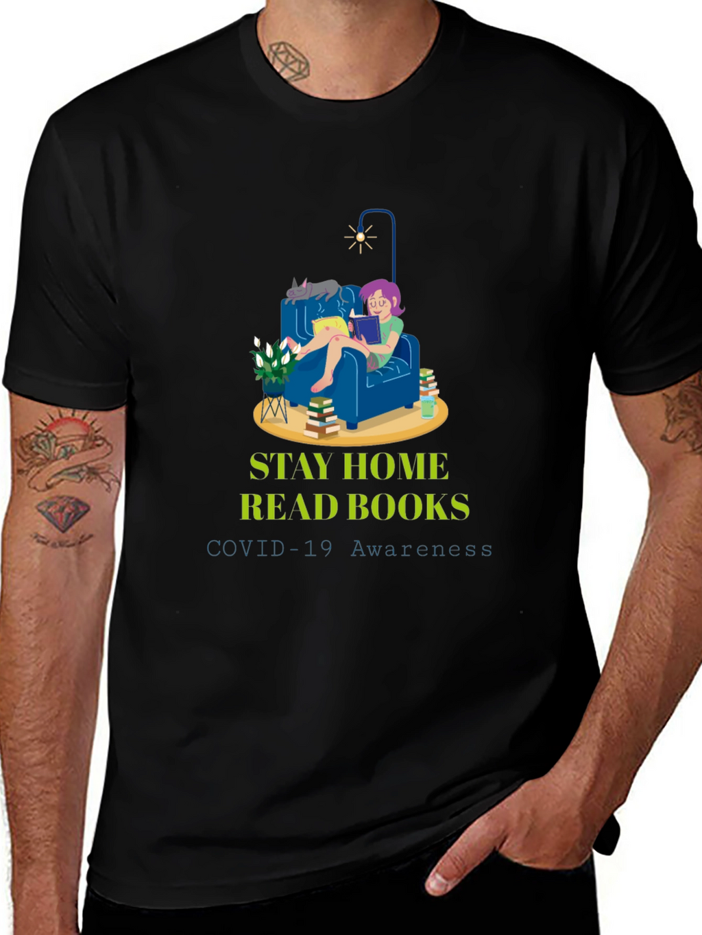 Stay Home & Read T-Shirt - COVID-19 Awareness