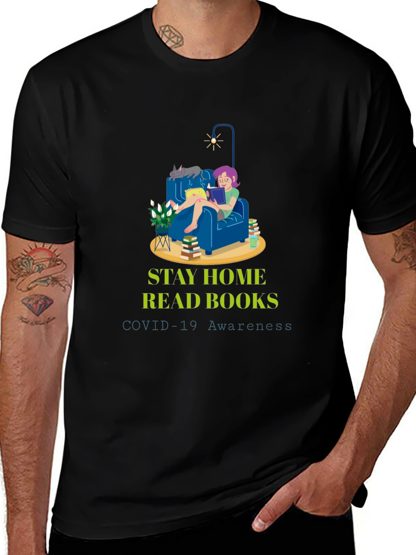 Stay Home & Read T-Shirt - COVID-19 Awareness