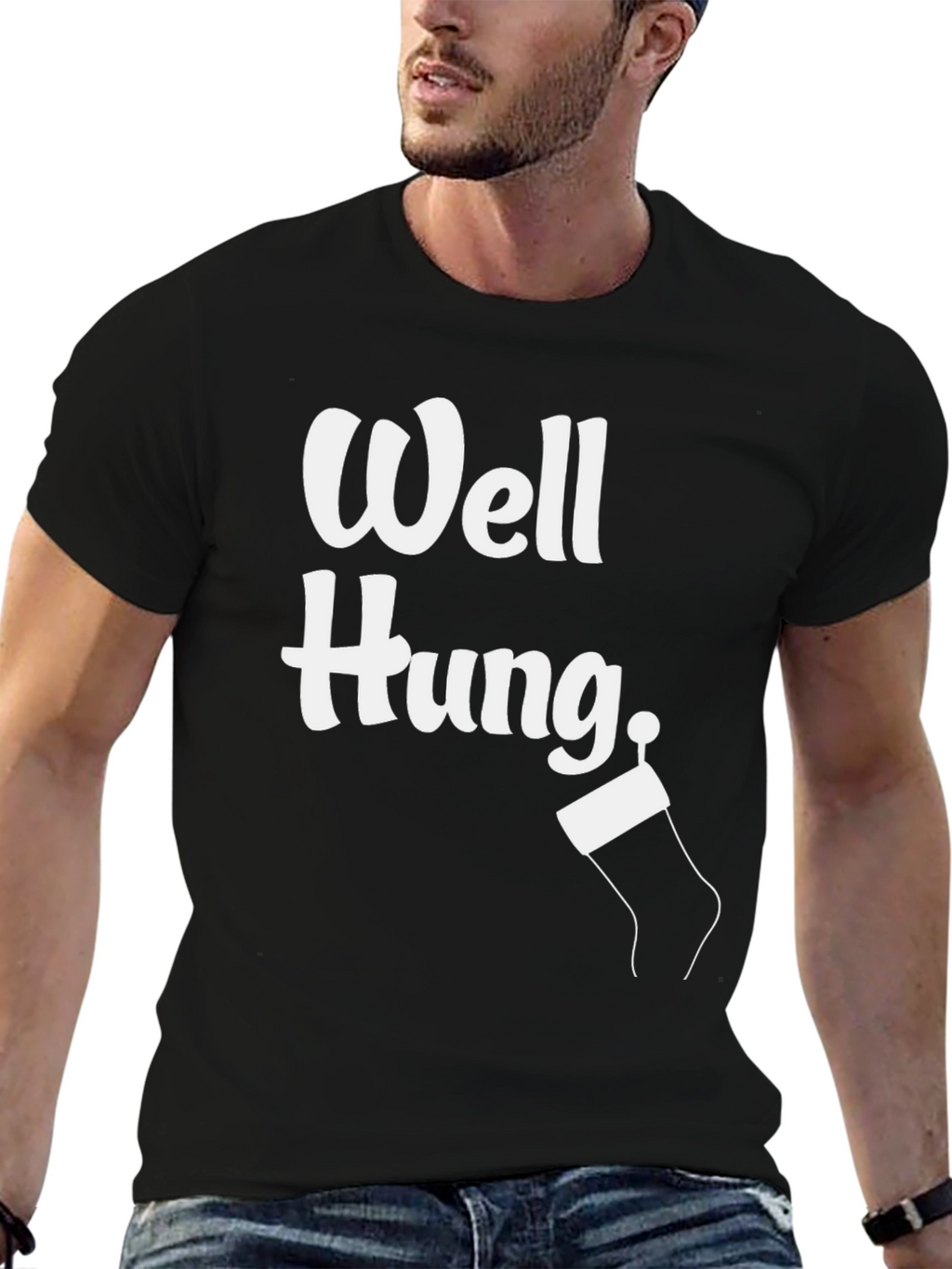 Well Hung Christmas Stocking T-Shirt