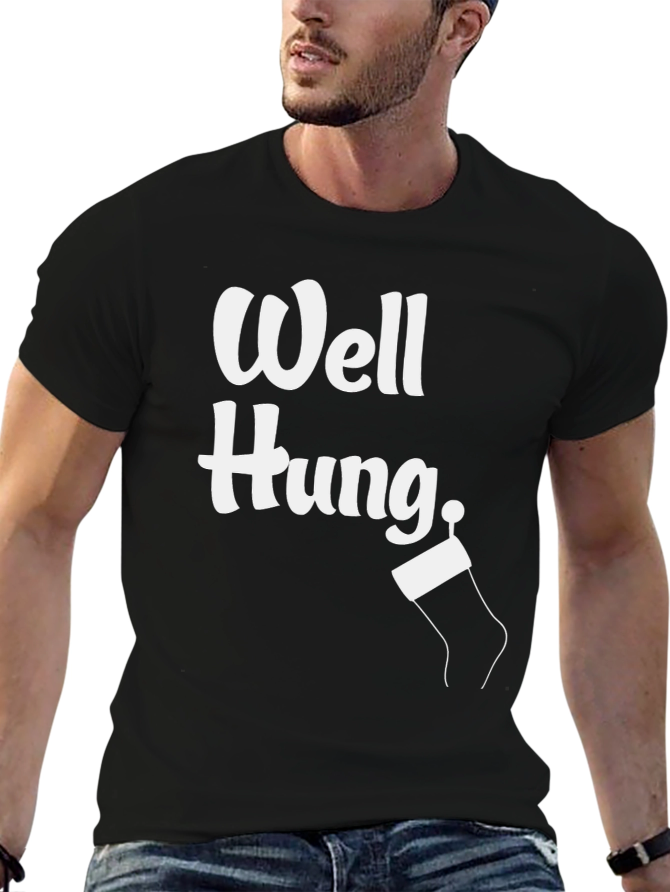 Well Hung Christmas Stocking T-Shirt