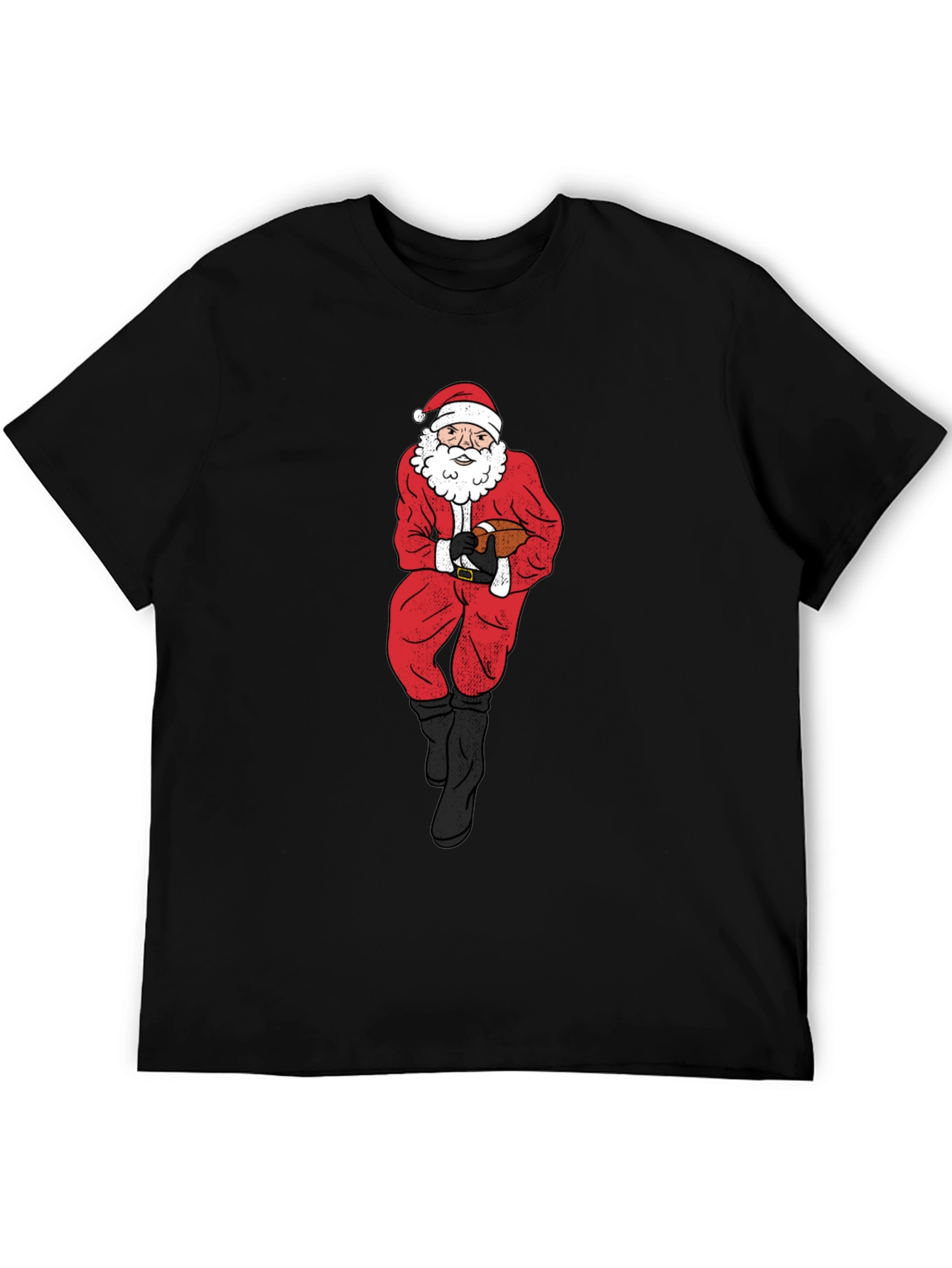 Santa Football Graphic Tee - Holiday Cheer
