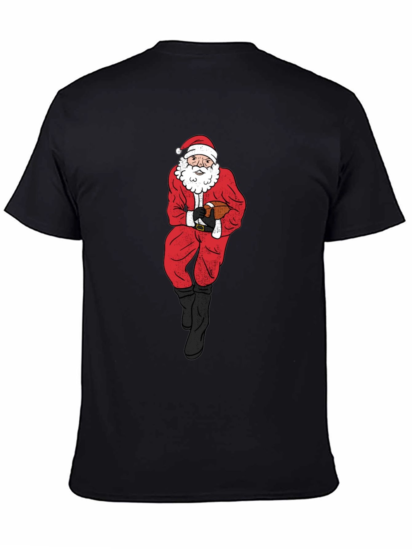 Santa Football Graphic Tee - Holiday Cheer