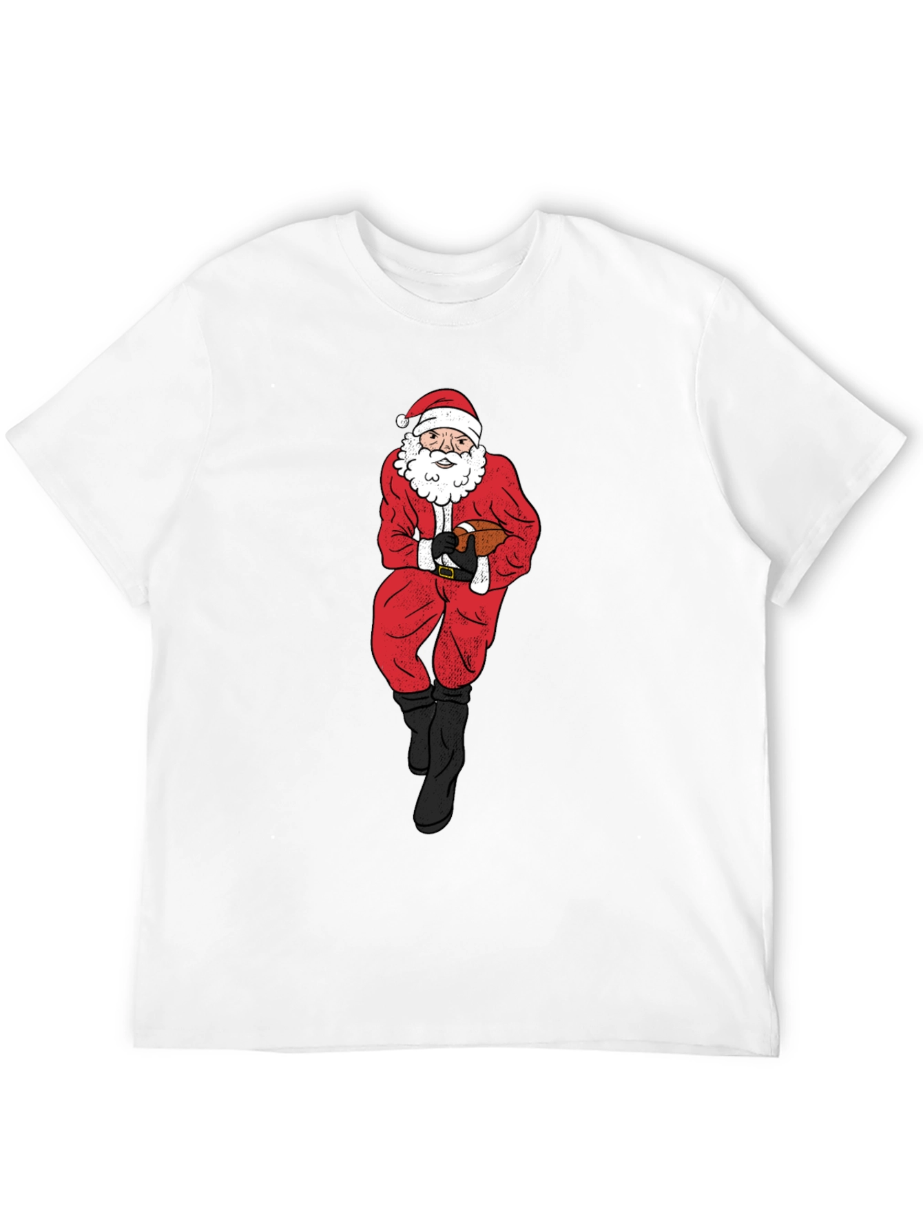 Santa Football Graphic Tee - Holiday Cheer
