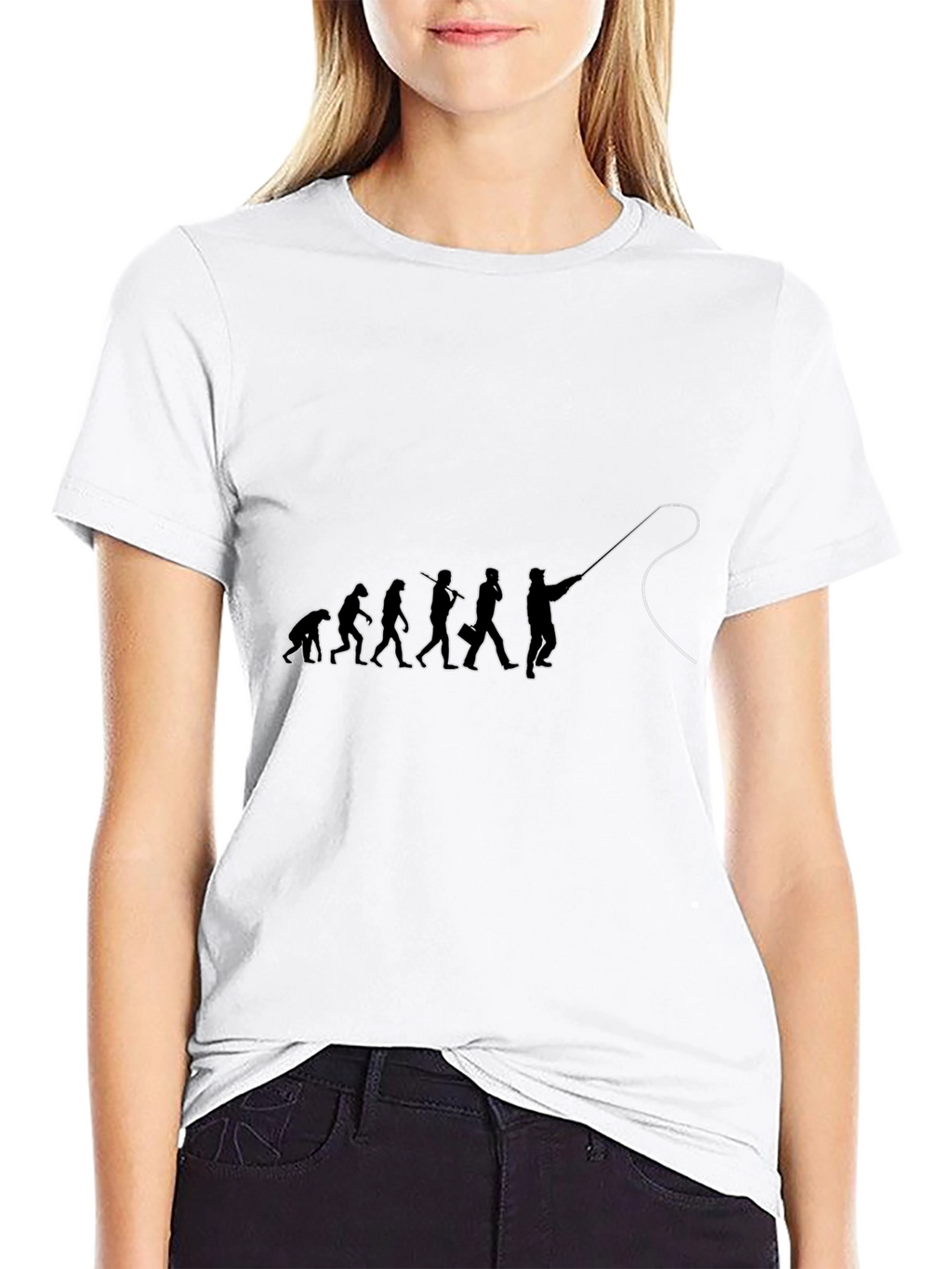 Evolution of Fishing Black T-Shirt