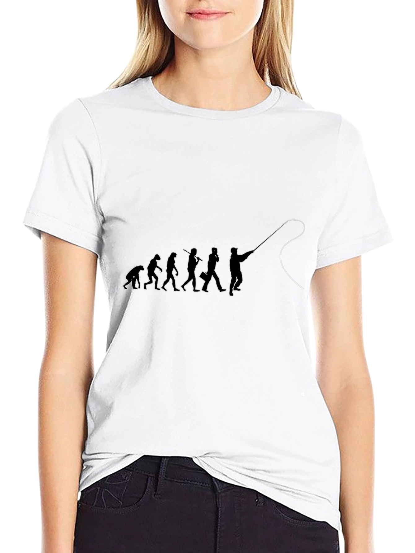 Evolution of Fishing Black T-Shirt