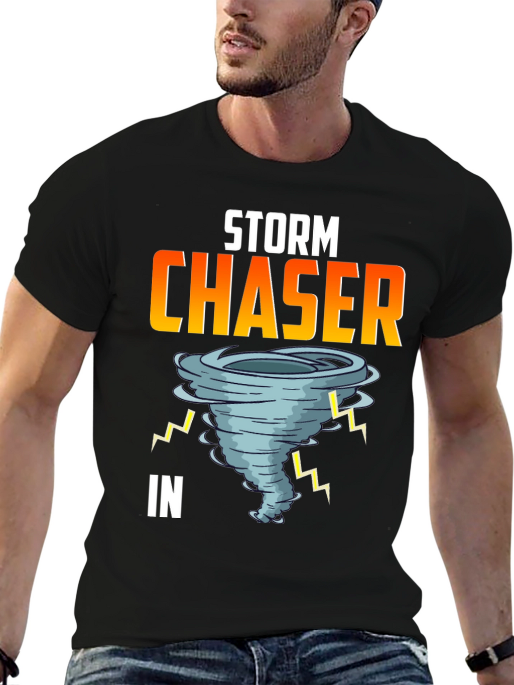 Storm Chaser Graphic Tee - Black Cotton T-Shirt