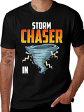 Storm Chaser Graphic Tee - Black Cotton T-Shirt