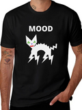 Mood Cat Graphic Black T-Shirt