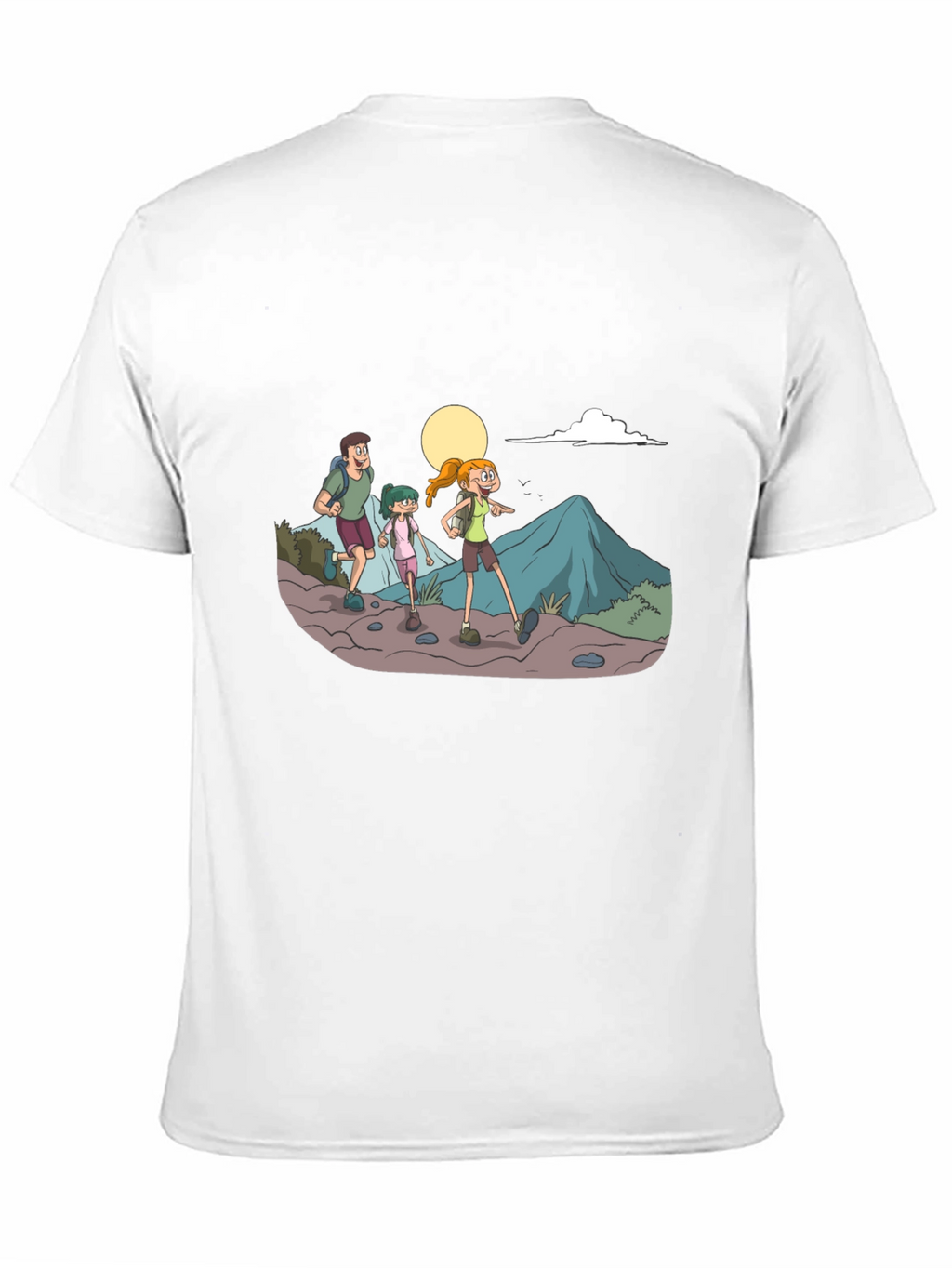 Hiking Family Graphic Tee - Black Cotton