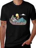 Hiking Family Graphic Tee - Black Cotton