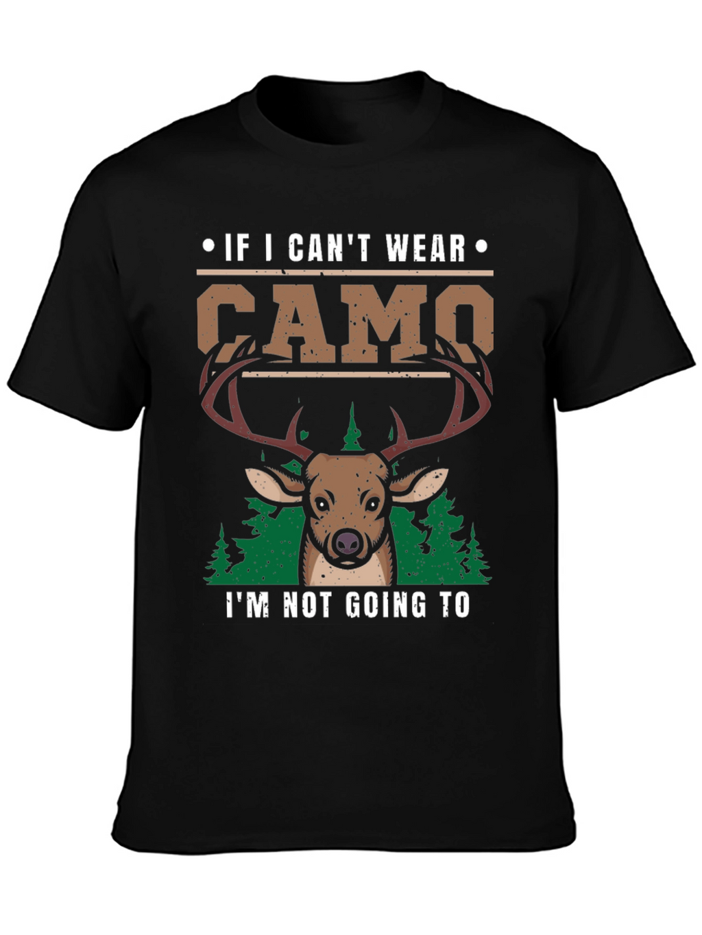 Mens Camo Deer Graphic Print T-Shirt
