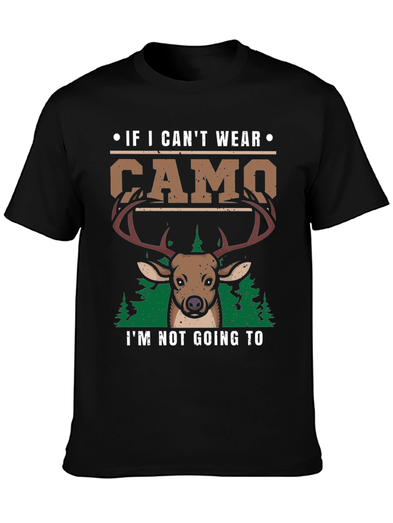 Mens Camo Deer Graphic Print T-Shirt