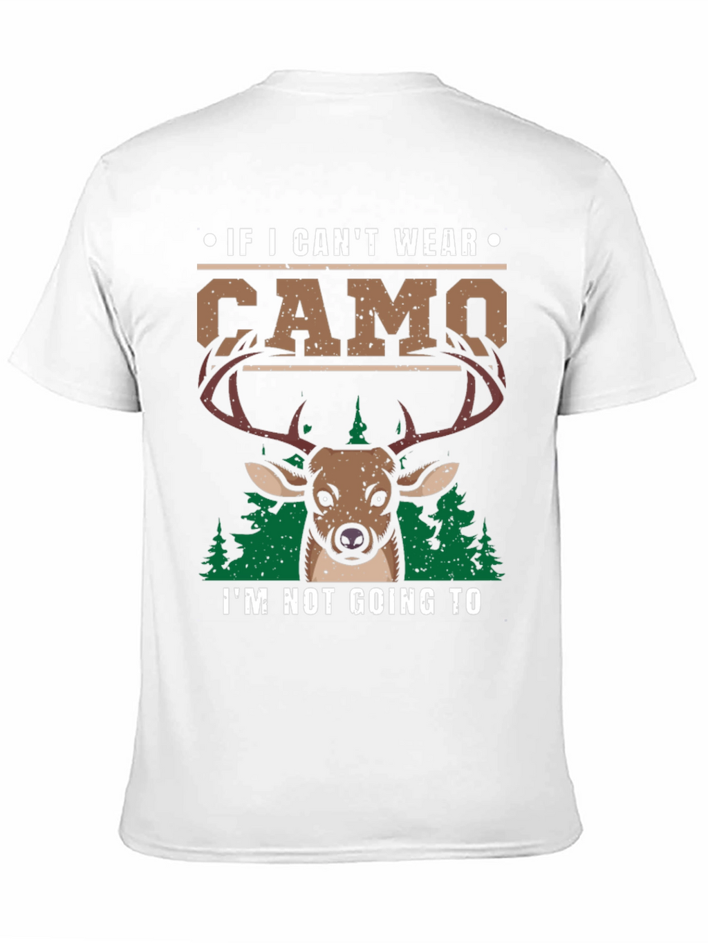 Mens Camo Deer Graphic Print T-Shirt