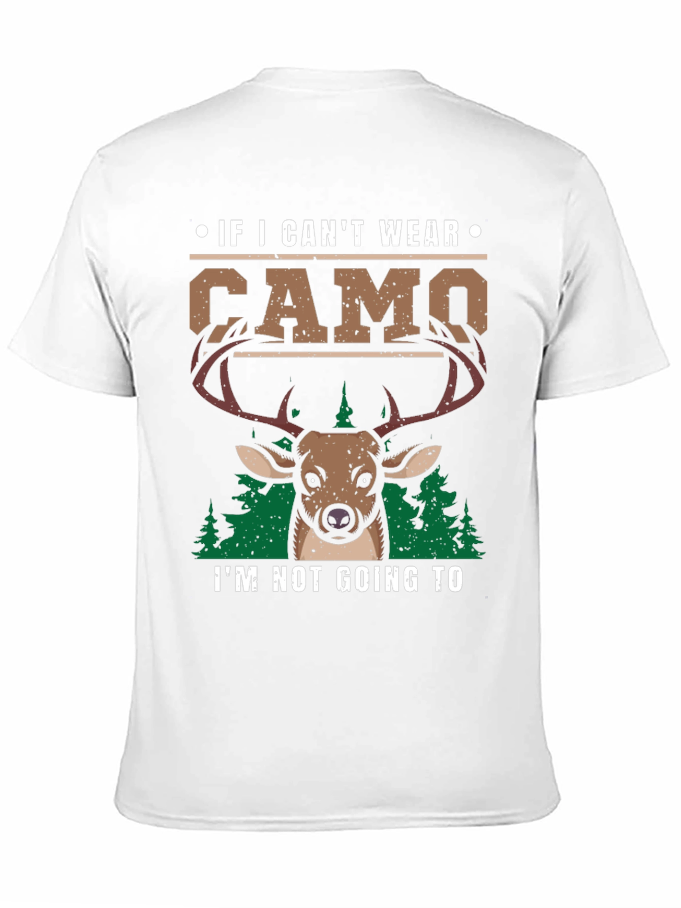 Mens Camo Deer Graphic Print T-Shirt