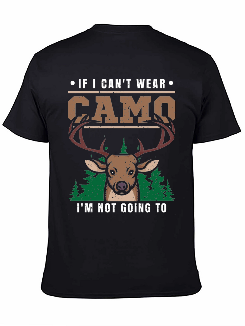 Mens Camo Deer Graphic Print T-Shirt