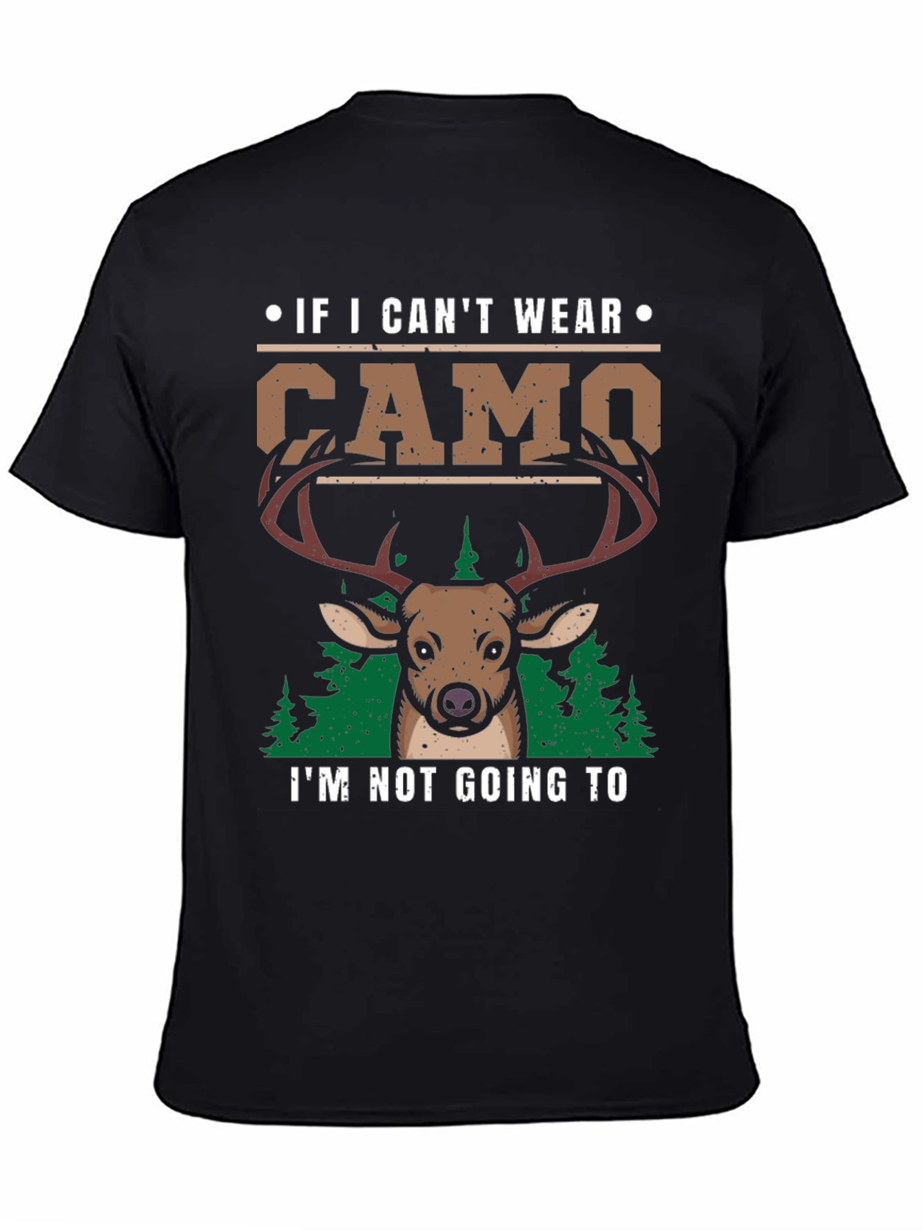 Mens Camo Deer Graphic Print T-Shirt