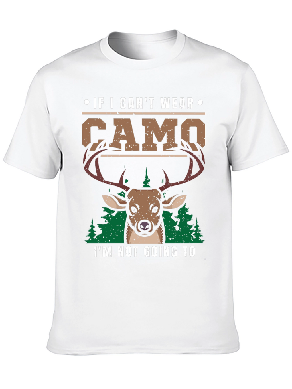 Mens Camo Deer Graphic Print T-Shirt