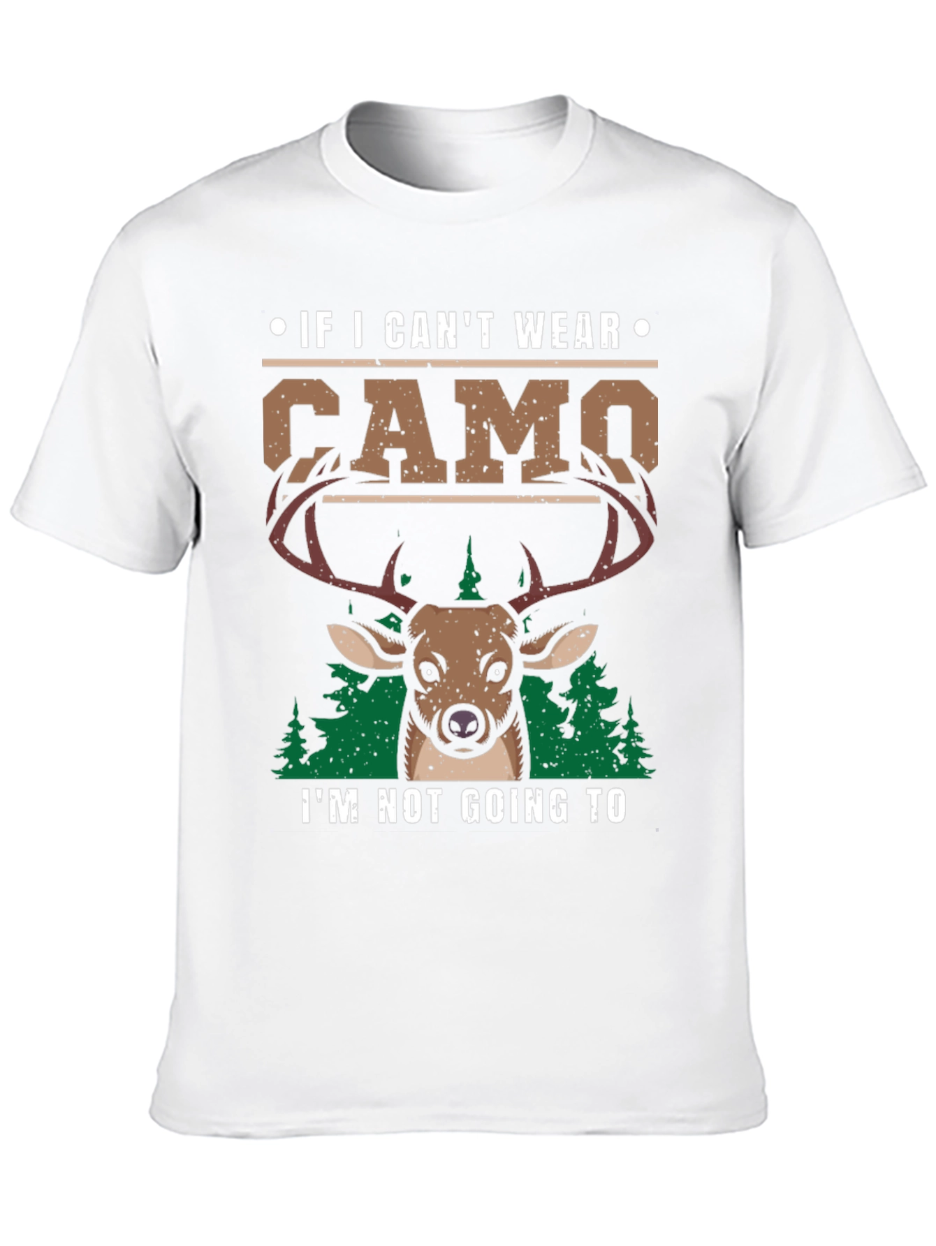 Mens Camo Deer Graphic Print T-Shirt