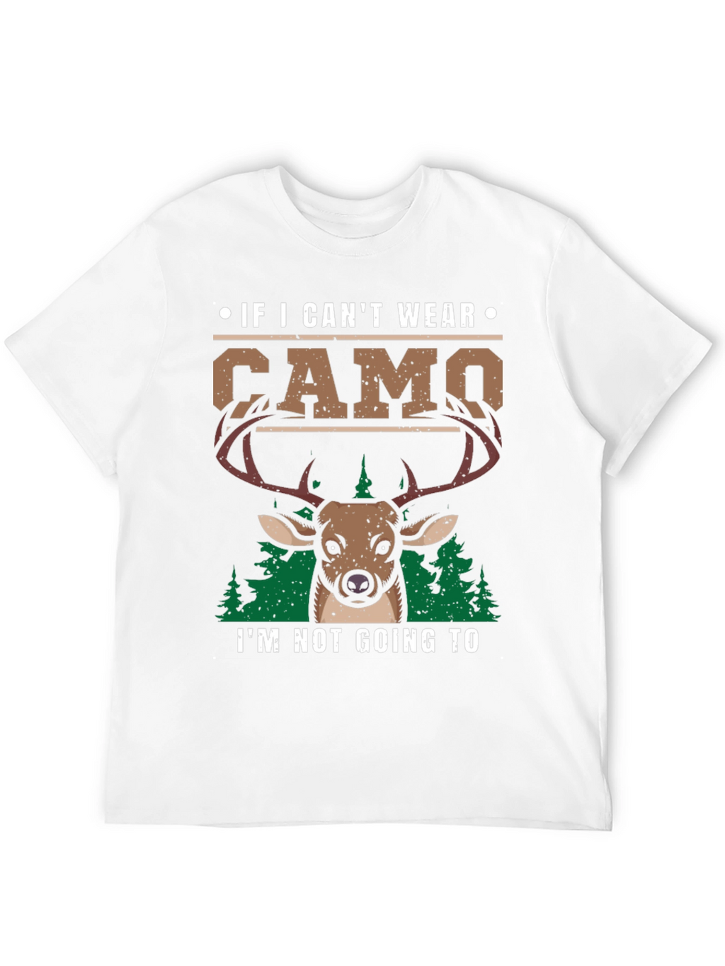 Mens Camo Deer Graphic Print T-Shirt