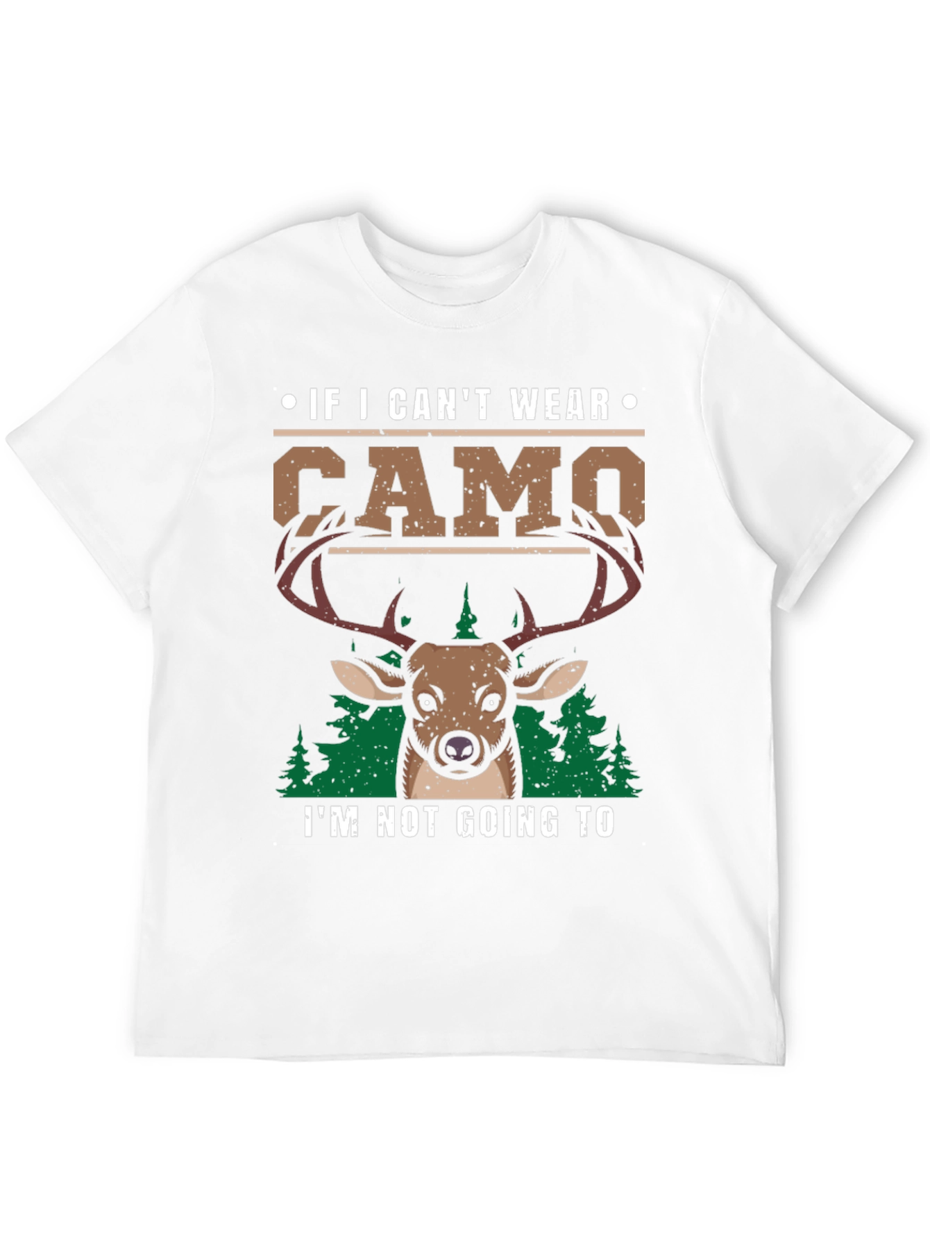 Mens Camo Deer Graphic Print T-Shirt