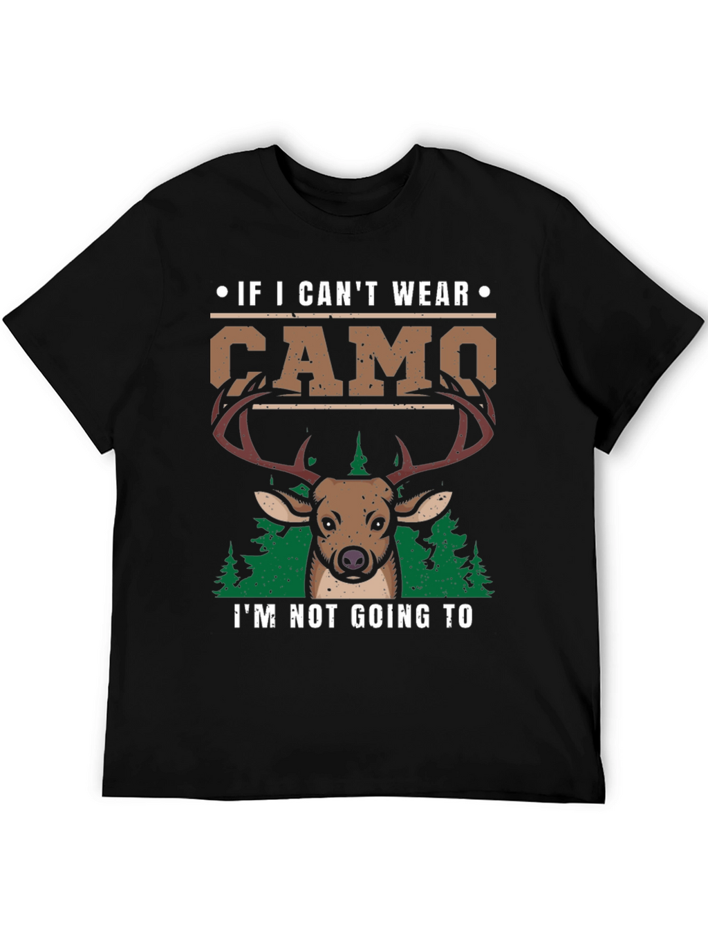 Mens Camo Deer Graphic Print T-Shirt
