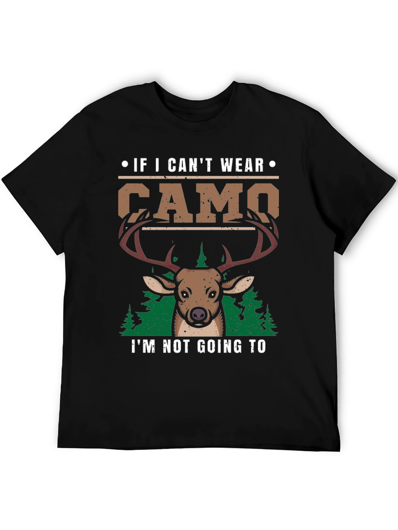 Mens Camo Deer Graphic Print T-Shirt